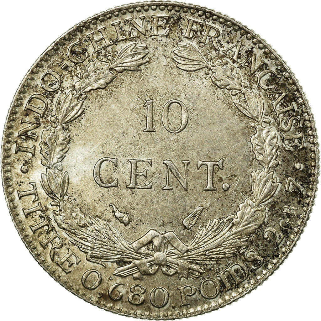 Moeda, INDOCHINA FRANCESA, 10 Cents, 1937, Paris, AU(50-53), Prata, KM:16.2