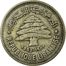Coin, Lebanon, 50 Piastres, 1952, Utrecht, EF(40-45), Silver, KM:17