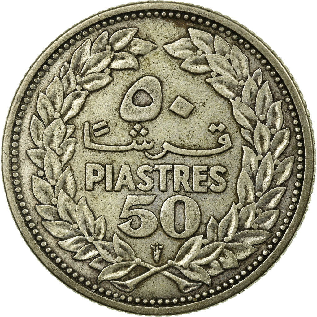 Coin, Lebanon, 50 Piastres, 1952, Utrecht, EF(40-45), Silver, KM:17