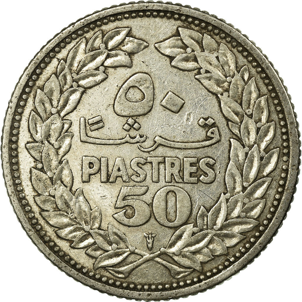 Coin, Lebanon, 50 Piastres, 1952, Utrecht, EF(40-45), Silver, KM:17