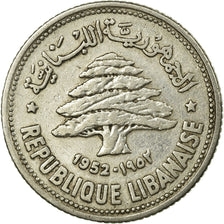Monnaie, Lebanon, 50 Piastres, 1952, Utrecht, TTB+, Argent, KM:17