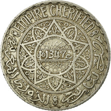 Coin, Morocco, Mohammed V, 5 Francs, 1928/AH1347, Paris, EF(40-45), Silver