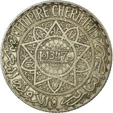 Coin, Morocco, Mohammed V, 5 Francs, 1928/AH1347, Paris, EF(40-45), Silver