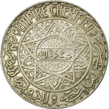 Coin, Morocco, Mohammed V, 5 Francs, AH 1352/1933, Paris, AU(50-53), Silver