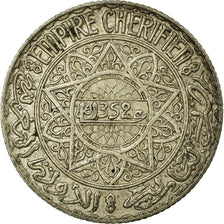 Coin, Morocco, Mohammed V, 5 Francs, AH 1352/1933, Paris, VF(30-35), Silver