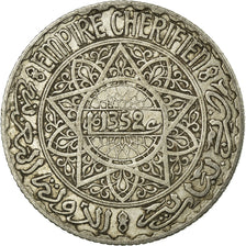 Coin, Morocco, Mohammed V, 5 Francs, AH 1352/1933, Paris, EF(40-45), Silver