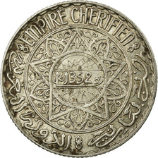Coin, Morocco, Mohammed V, 5 Francs, AH 1352/1933, Paris, VF(30-35), Silver