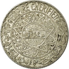 Coin, Morocco, Mohammed V, 5 Francs, AH 1352/1933, Paris, EF(40-45), Silver