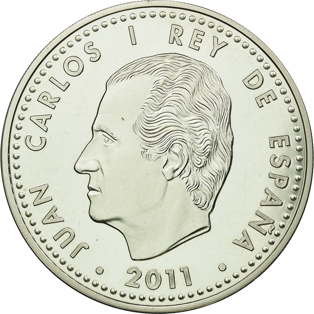 Espanha, 10 Euro, 2011, MS(65-70), Prata, KM:1185