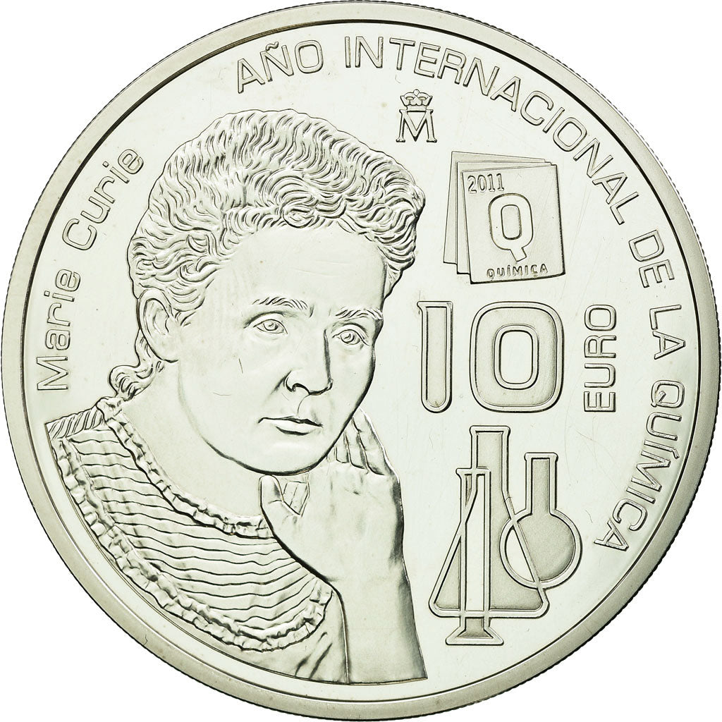 Espanha, 10 Euro, 2011, MS(65-70), Prata, KM:1185