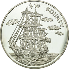 Moneta, Liberia, 10 Dollars, 1999, AU(55-58), Srebro