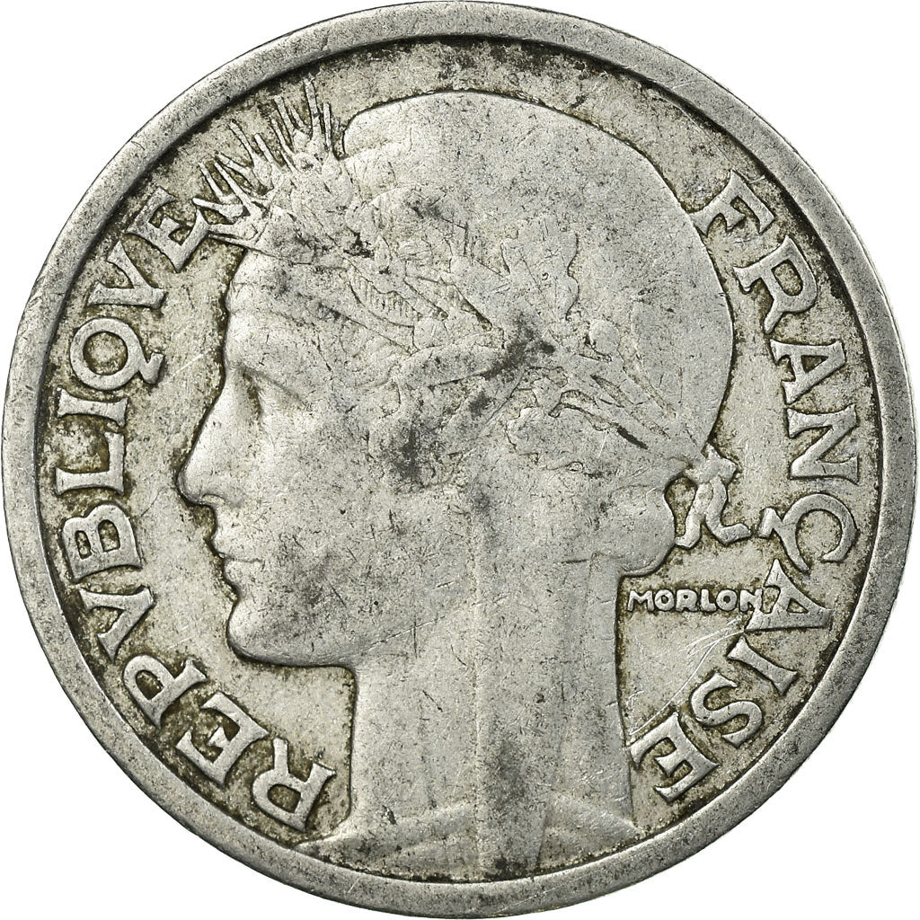 Moneda, Francia, Morlon, 2 Francs, 1946, Paris, BC, Aluminio, KM:886a.1