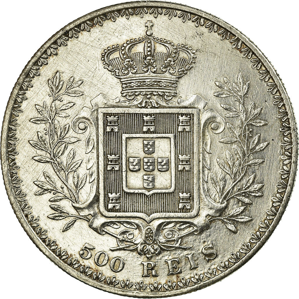 Coin, Portugal, Carlos I, 500 Reis, 1907, EF(40-45), Silver, KM:535