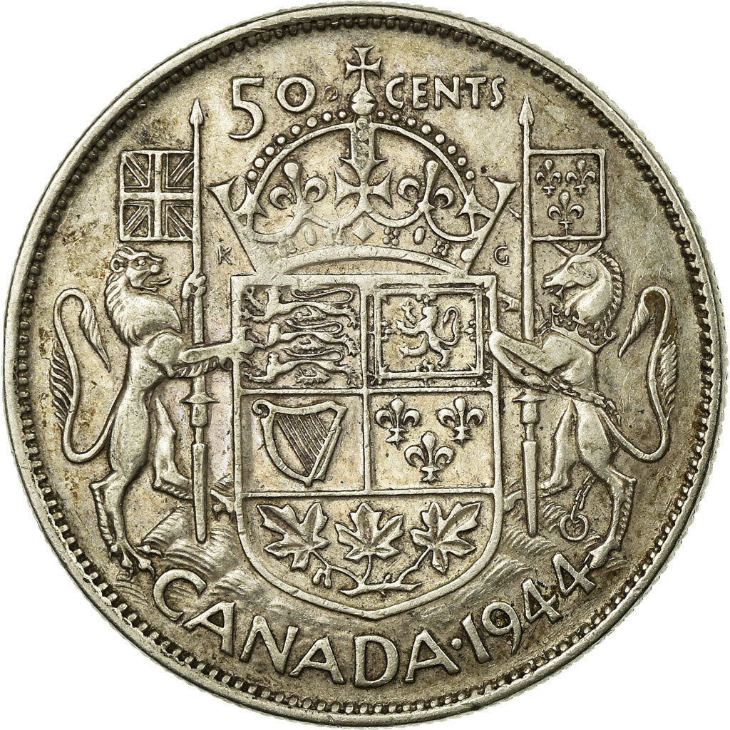 Monnaie, Canada, George VI, 50 Cents, 1944, Royal Canadian Mint, Ottawa, TTB