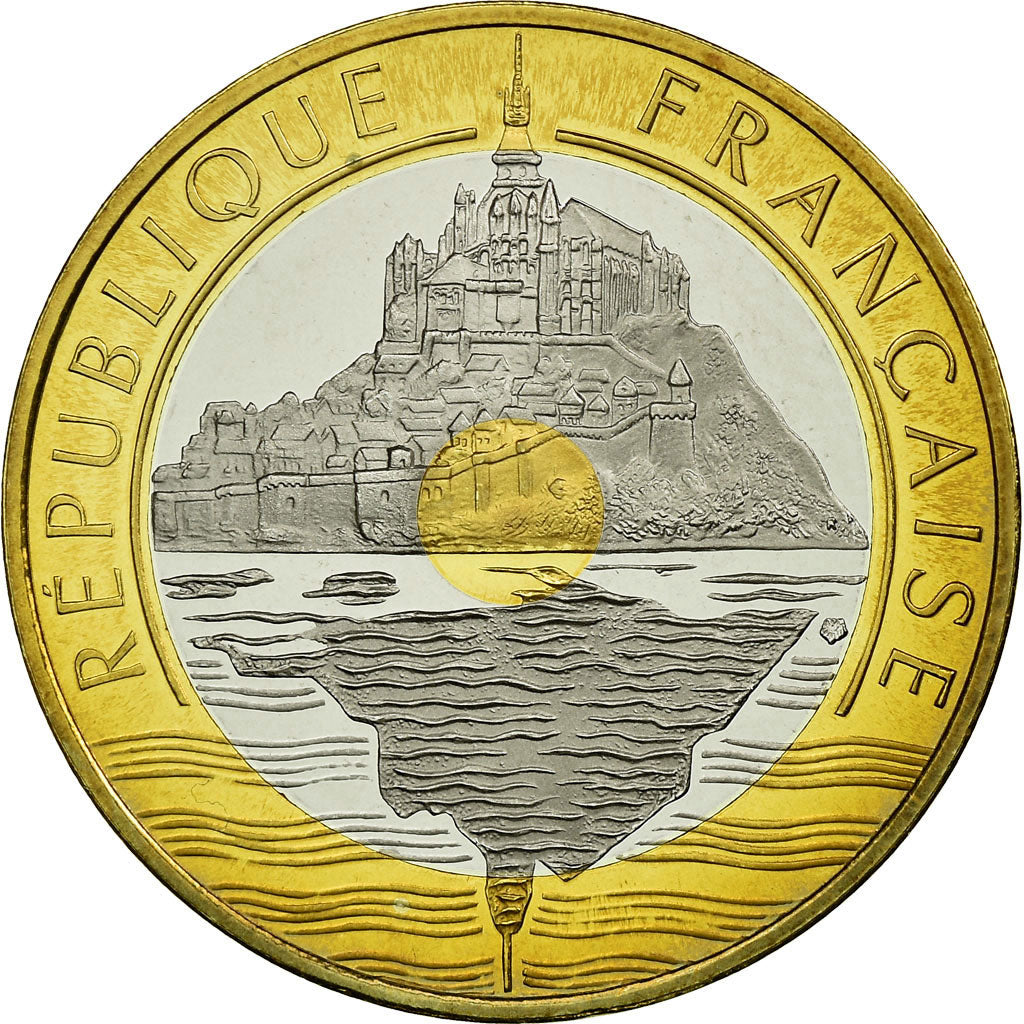 Monnaie, France, Mont Saint Michel, 20 Francs, 1999, Paris, FDC, Tri-Metallic
