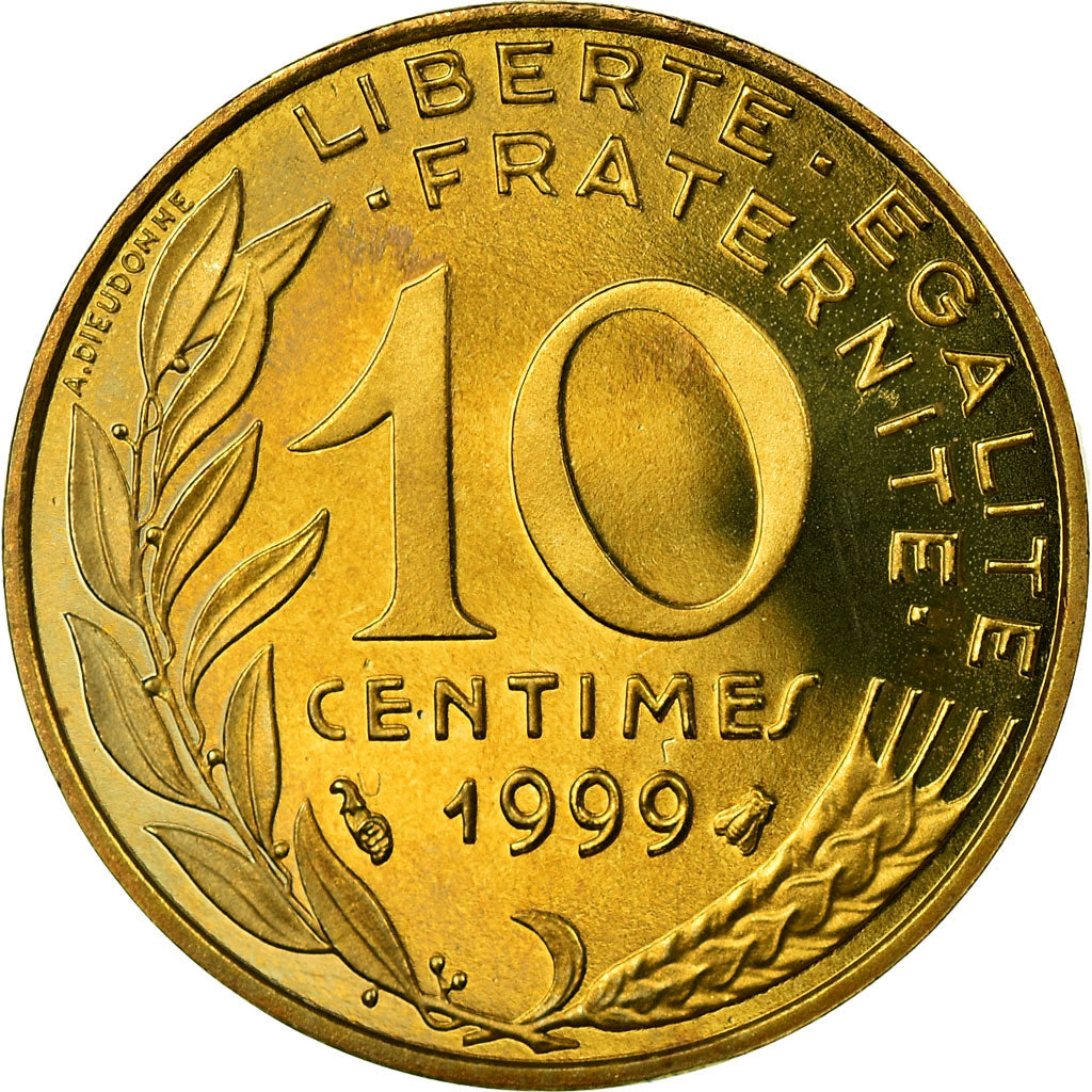 Coin, France, Marianne, 10 Centimes, 1999, Paris, MS(65-70), Aluminum-Bronze