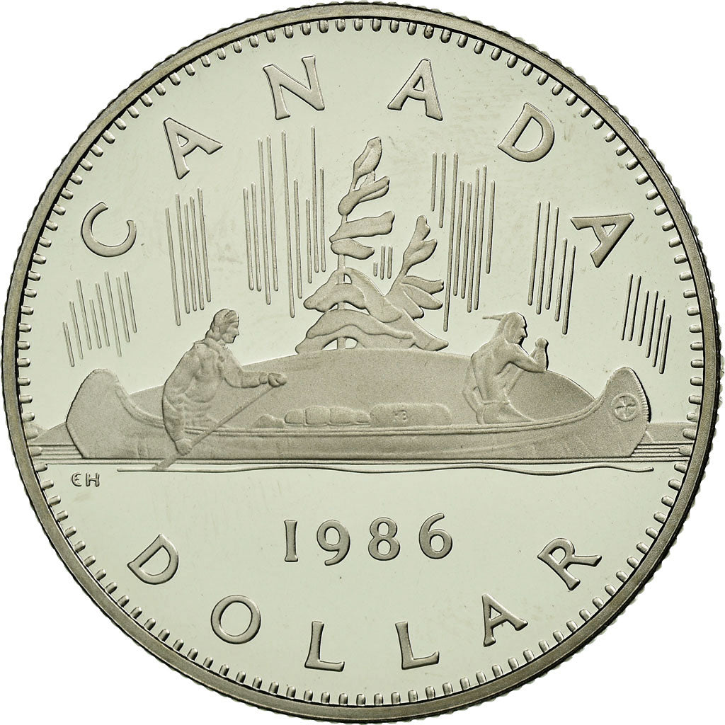 Coin, Canada, Elizabeth II, Dollar, 1986, Royal Canadian Mint, Ottawa