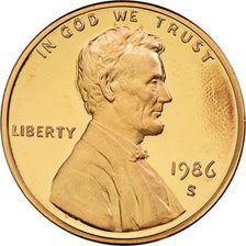 Coin, United States, Lincoln Cent, Cent, 1986, U.S. Mint, San Francisco