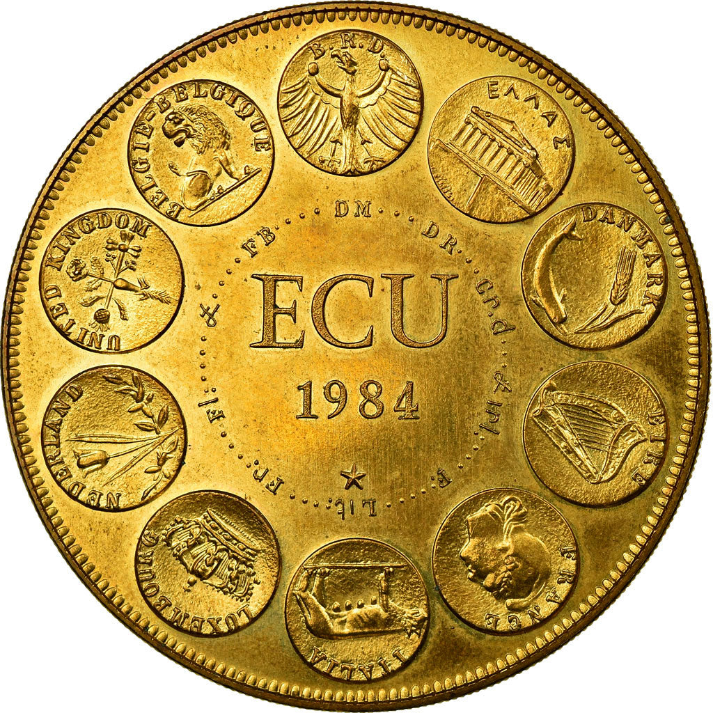 France, Medal, Ecu Europa, Europe Assise, 1984, Rodier, AU(55-58), Bronze
