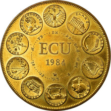 France, Medal, Ecu Europa, Europe Assise, 1984, Rodier, AU(55-58), Bronze