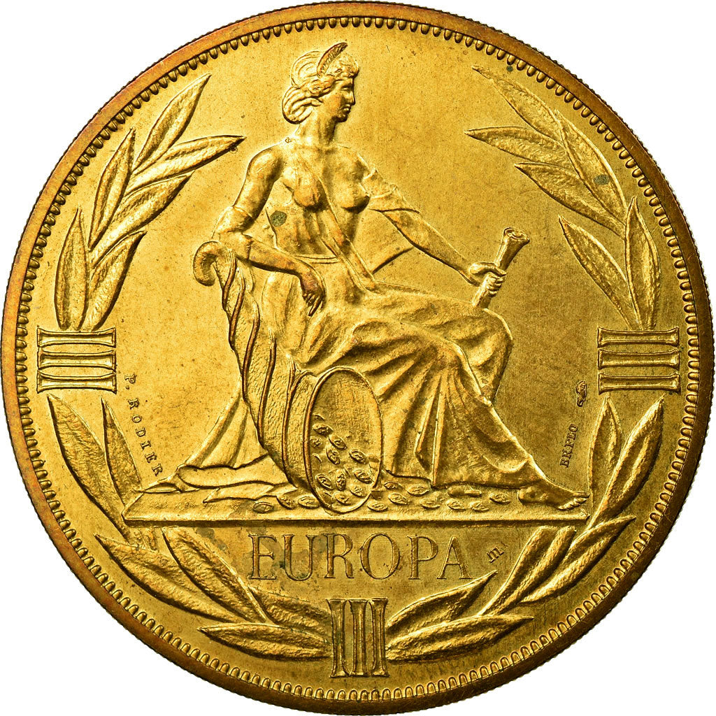 France, Medal, Ecu Europa, Europe Assise, 1984, Rodier, AU(55-58), Bronze