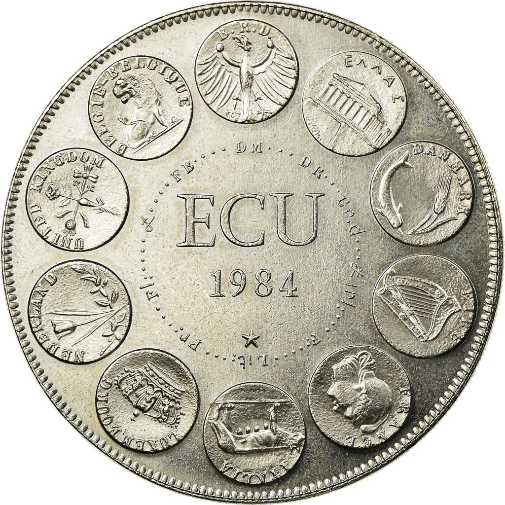 France, Medal, Ecu Europa, 1984, AU(55-58), Copper-nickel