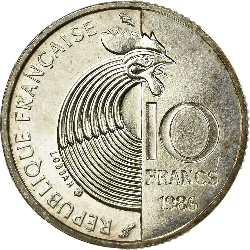 Moneda, Francia, 10 Francs, 1986, Paris, FDC, Plata, KM:958a, Gadoury:825