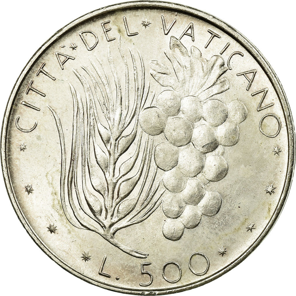 Coin, VATICAN CITY, Paul VI, 500 Lire, 1975, Roma, AU(55-58), Silver, KM:123
