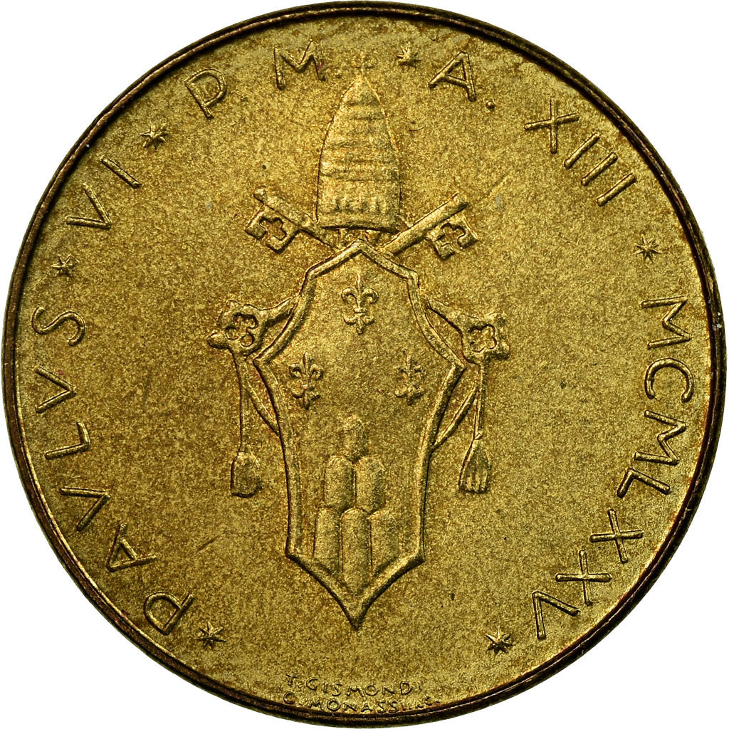 Moneta, PAŃSTWO WATYKAŃSKIE, Paul VI, 20 Lire, 1975, Roma, AU(55-58)