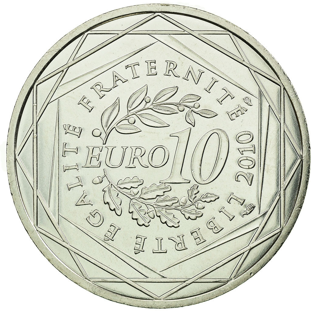 France, 10 Euro, 2010, Martinique, MS(63), Silver, KM:1662