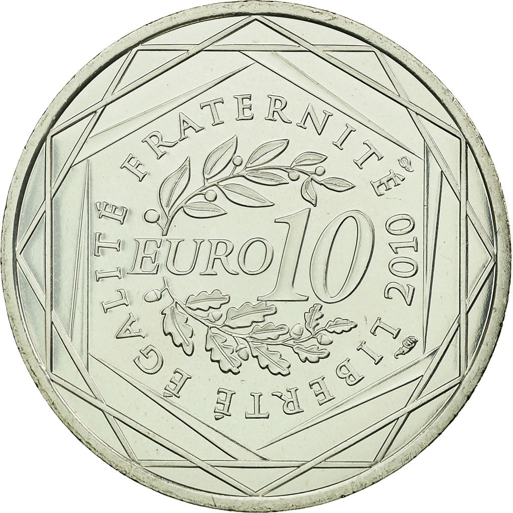 France, 10 Euro, 2010, Guadeloupe, MS(65-70), Silver, KM:1655