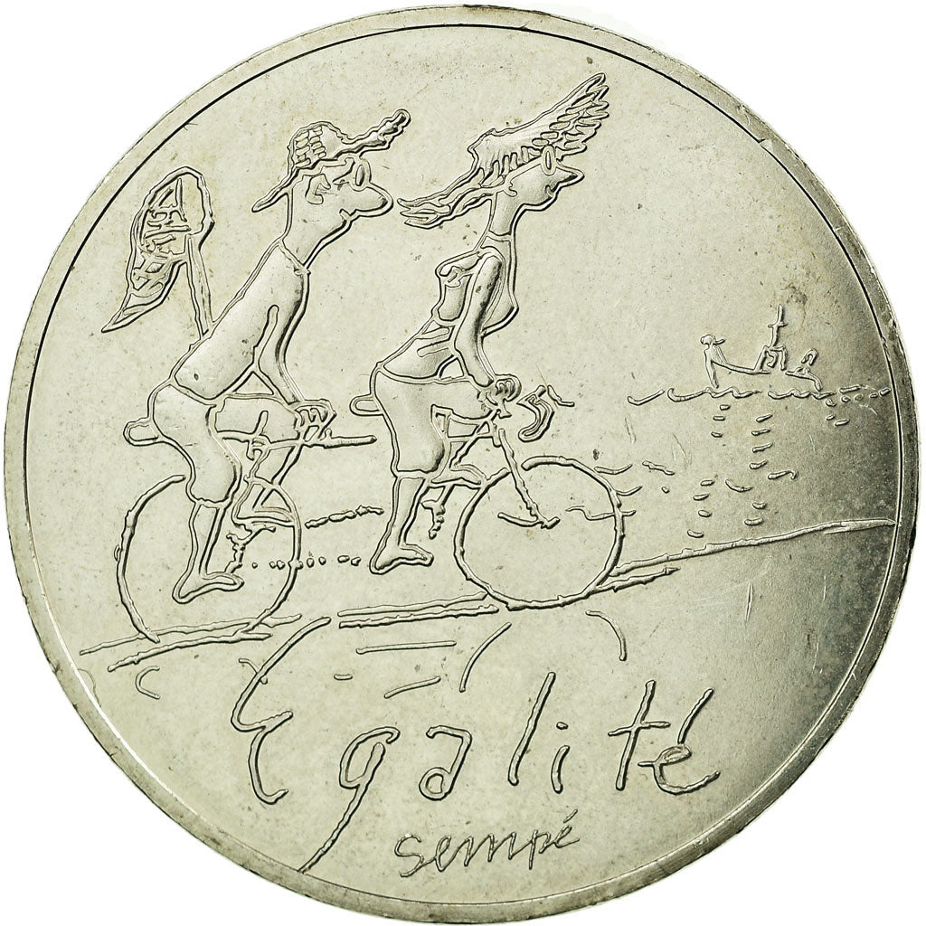 France, 10 Euro, 2014, Egalité, AU(55-58), Silver, Gadoury:EU718