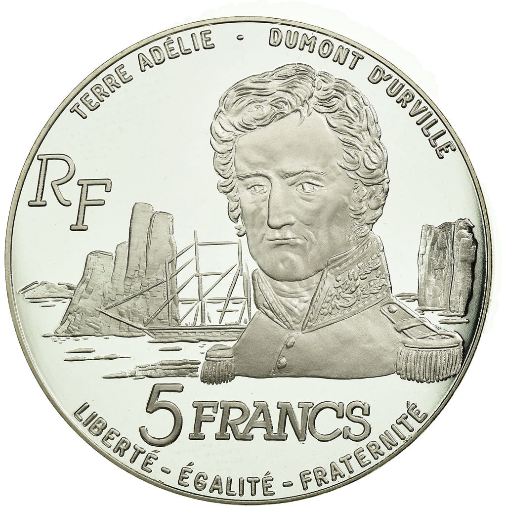 Coin, France, 5 Francs, 1992, Paris, Albatros, MS(65-70), Silver, KM:1007