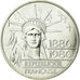 Coin, France, Statue de la Liberté, 100 Francs, 1986, AU(55-58), Silver