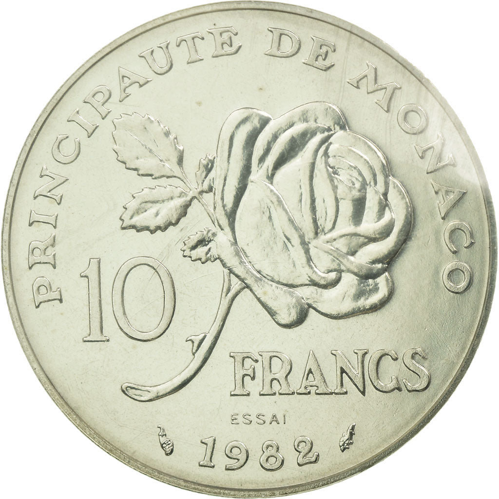 Coin, Monaco, 10 Francs, 1982, ESSAI, MS(65-70), Silver, KM:E73