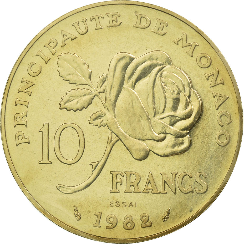 Coin, Monaco, 10 Francs, 1982, ESSAI, MS(65-70), Nickel-Aluminum-Bronze, KM:E72