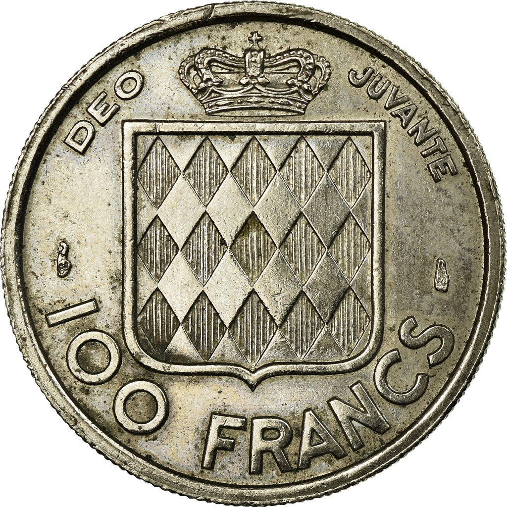 Coin, Monaco, Rainier III, 100 Francs, Cent, 1956, EF(40-45), Copper-nickel