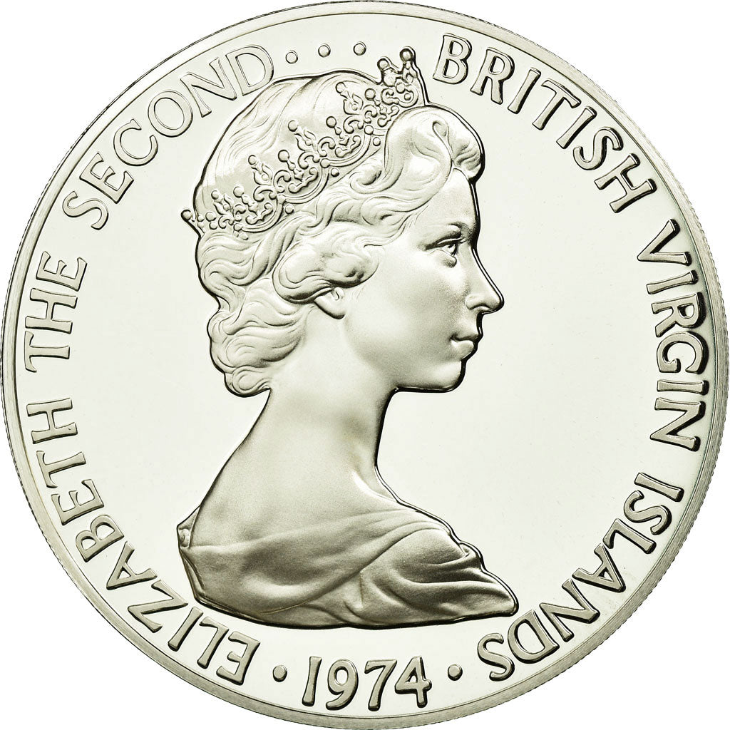 Coin, BRITISH VIRGIN ISLANDS, Elizabeth II, Dollar, 1974, Franklin Mint, U.S.A.