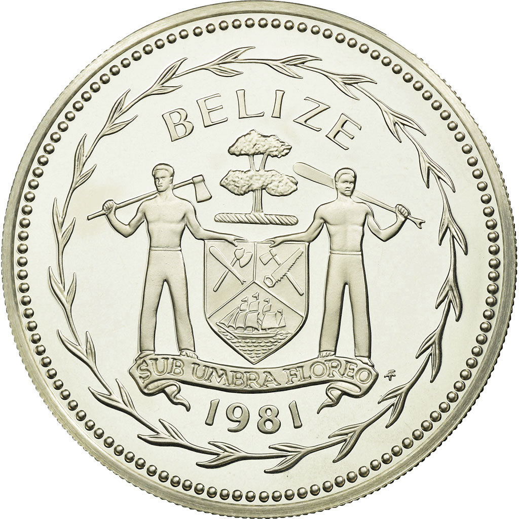 Moneda, Belice, 10 Dollars, 1981, Franklin Mint, FDC, Plata, KM:65a
