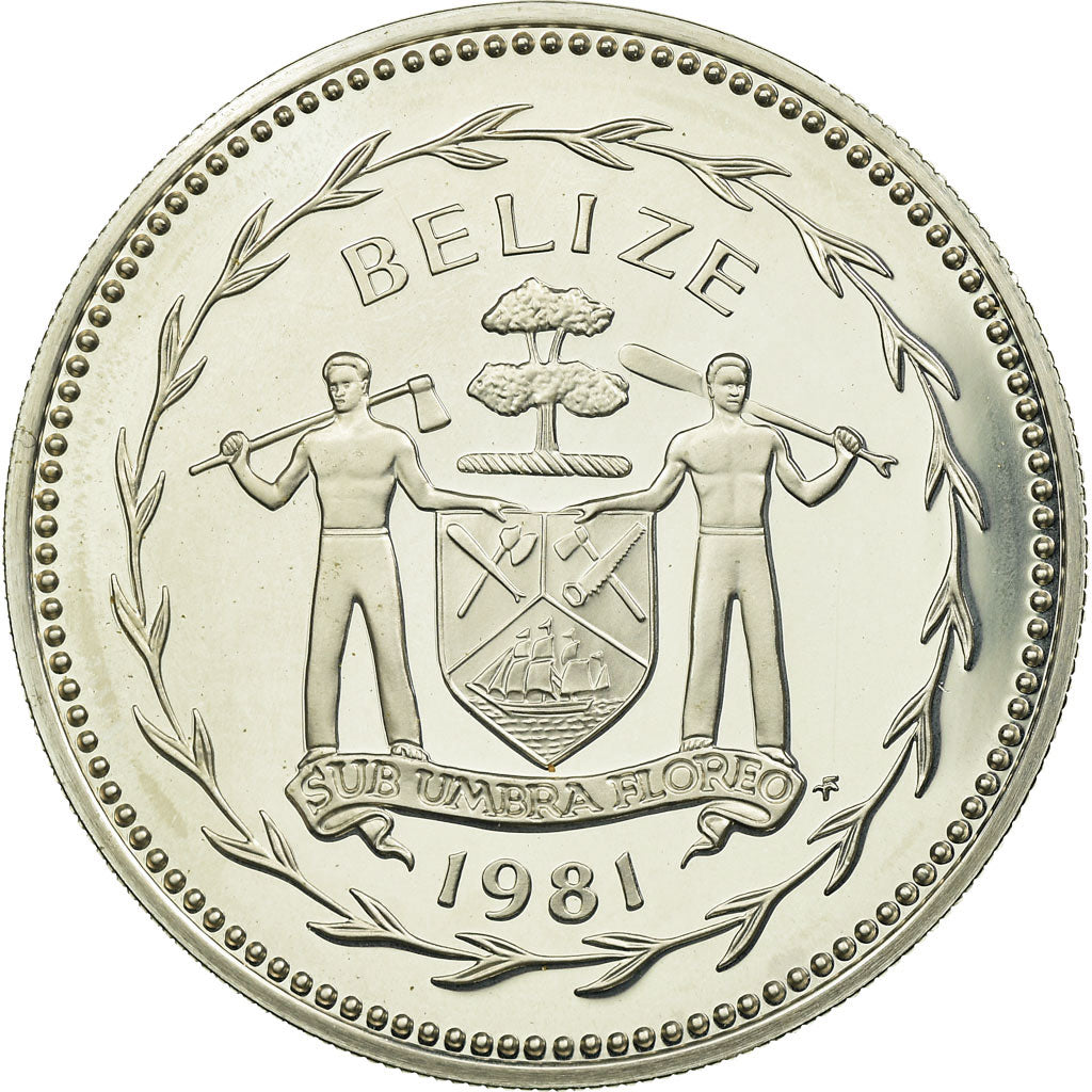 Monnaie, Belize, 5 Dollars, 1981, Franklin Mint, FDC, Argent, KM:44a