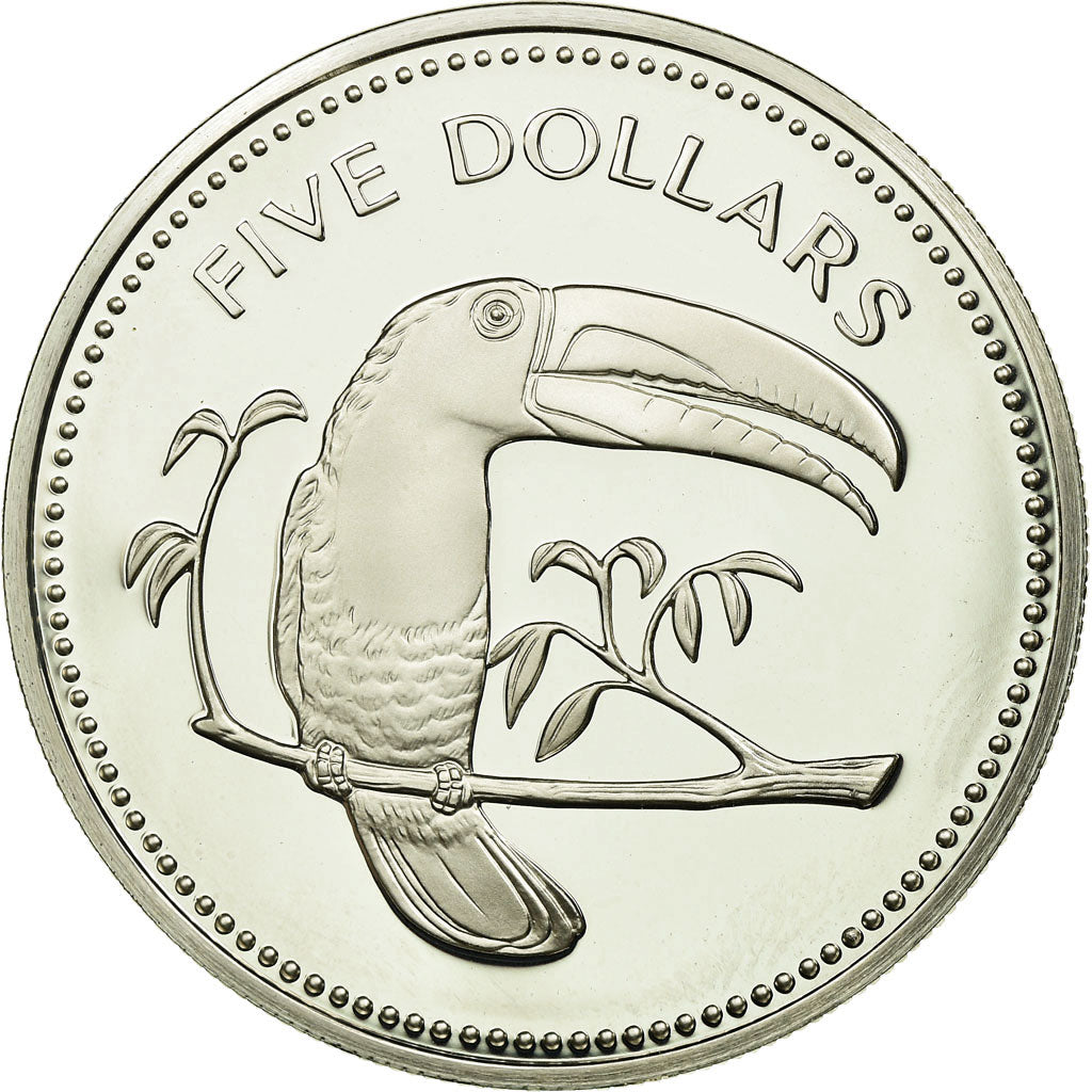 Monnaie, Belize, 5 Dollars, 1981, Franklin Mint, FDC, Argent, KM:44a