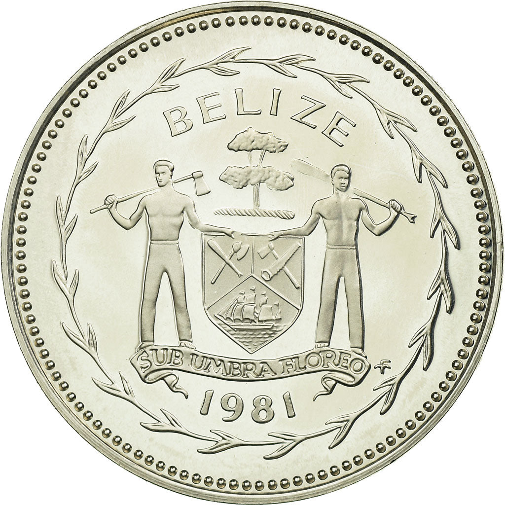 Monnaie, Belize, 50 Cents, 1981, Franklin Mint, FDC, Argent, KM:50a