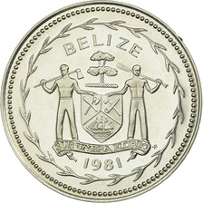 Moeda, Belize, 5 Cents, 1981, Franklin Mint, MS(65-70), Prata, KM:47a