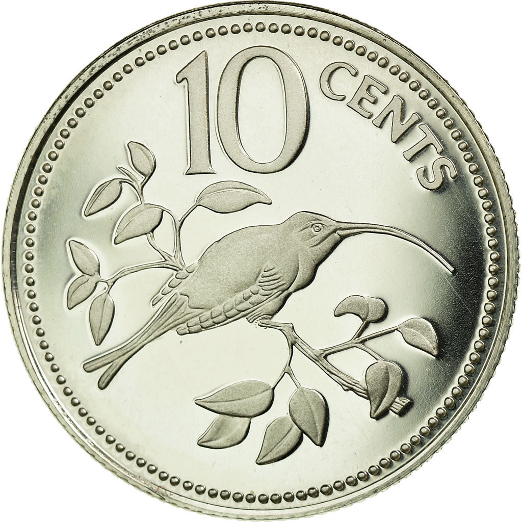 Moneta, Belize, 10 Cents, 1981, Franklin Mint, MS(65-70), Srebro, KM:48a