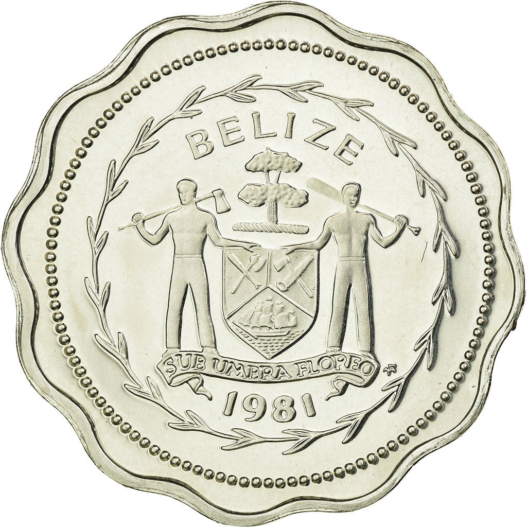 Moeda, Belize, Cent, 1981, Franklin Mint, MS(65-70), Prata, KM:46a