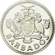 Coin, Barbados, 10 Dollars, 1975, Franklin Mint, MS(65-70), Silver, KM:17a