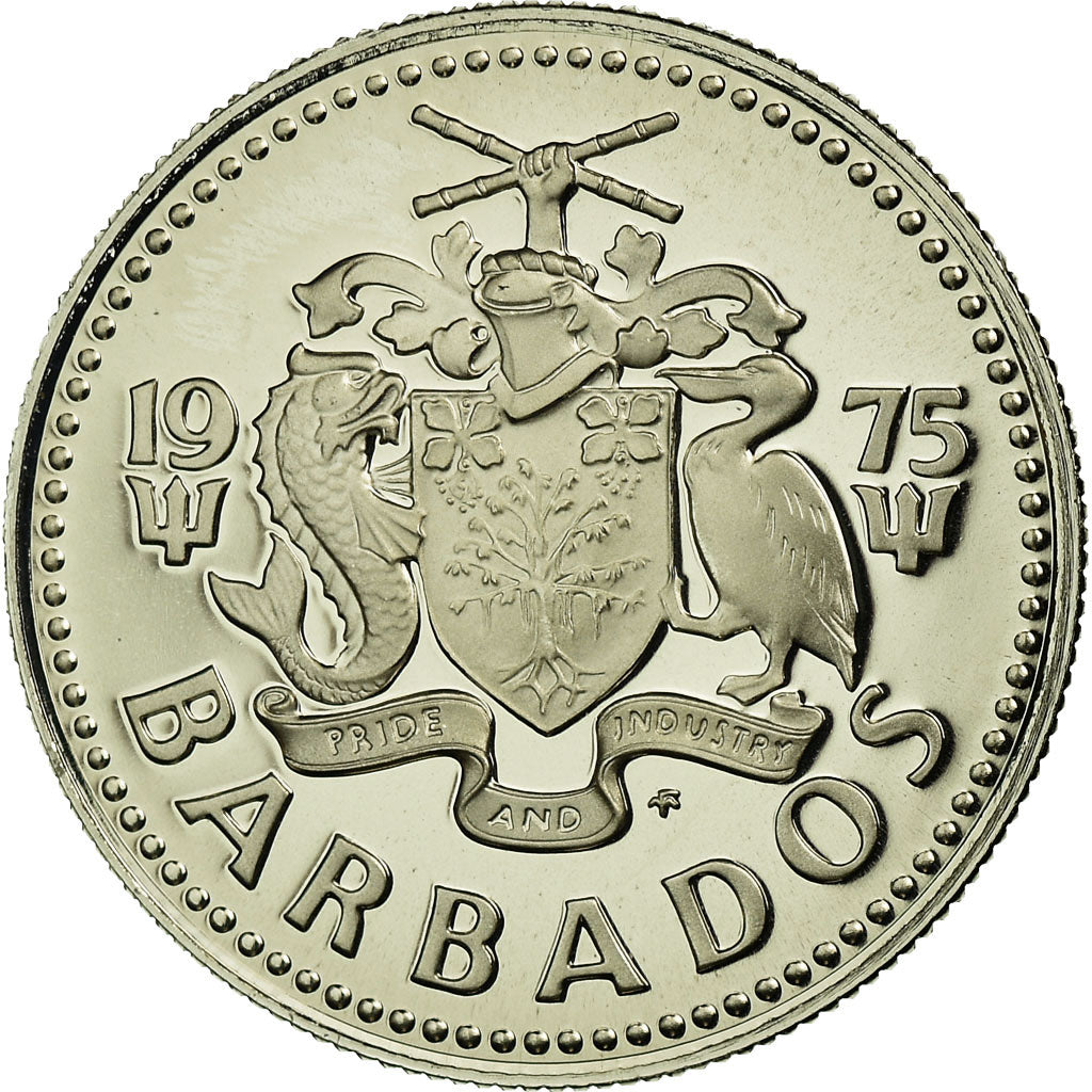 Coin, Barbados, 10 Cents, 1975, Franklin Mint, MS(65-70), Copper-nickel, KM:12