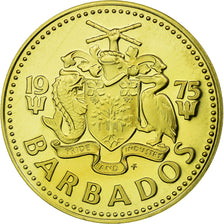 Coin, Barbados, 5 Cents, 1975, Franklin Mint, MS(65-70), Brass, KM:11