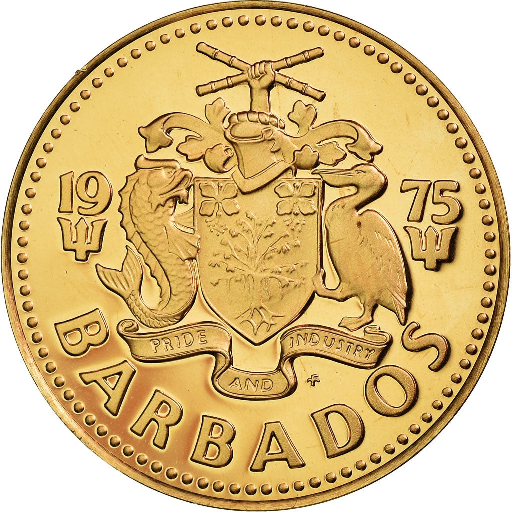 Munten, Barbados, Cent, 1975, Franklin Mint, FDC, Bronze, KM:10