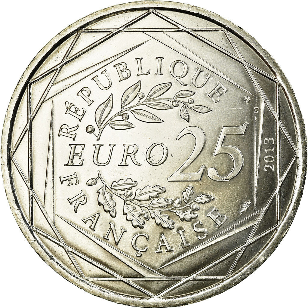 France, 25 Euro, Laicité, 2013, AU(55-58), Silver